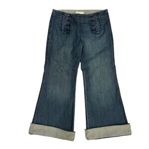 Womens Jeans 14 Festival Wide Leg Boot Cut Loose Fit Party Cuffed Denim Casual
